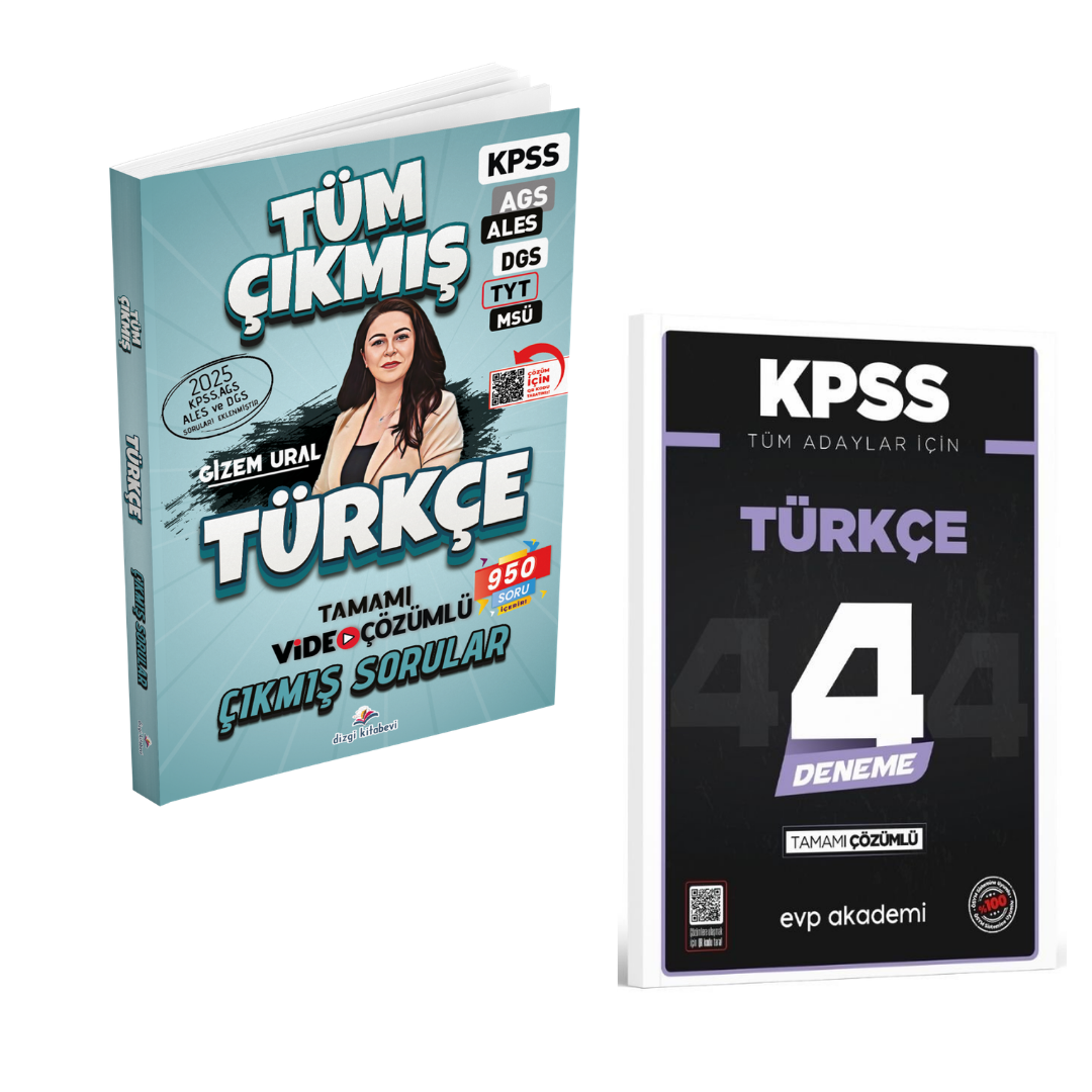 Dizgi Kitap 2026 Türkçe Tüm Sınavlar Çıkmış Sorular & KPSS Tüm Adaylar İçin Türkçe 4 Deneme EVP Akademi Seti