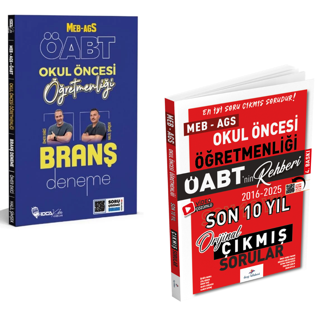 Dizgi Kitap 2026 Meb Ags ÖABT Okul Öncesi Öğretmenliği Son 10 Yıl Orijinal Video Çözümlü Çıkmış Sınav Soruları & ÖABT MEB AGS Okul Öncesi Öğretmenliği Branş Deneme Seti
