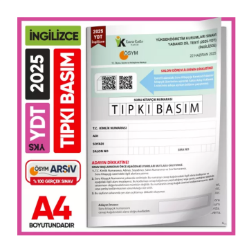 2025 YKS YDT İngilizce ÖSYM Tıpkı Basım Çıkmış Soru Deneme Kitapçığı (Video Çözümlü Türkiye Geneli) İnformal Yayınları