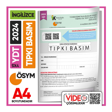 2024 YKS YDT İngilizce ÖSYM Tıpkı Basım Çıkmış Soru Deneme Kitapçığı (Video Çözümlü Türkiye Geneli) İnformal Yayınları