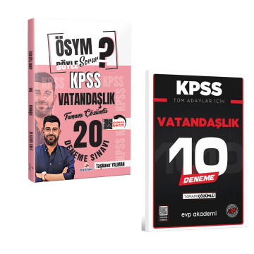 Dizgi Kitap 2026 KPSS ÖSYM Böyle Sorar Vatandaşlık 20 Deneme ve EVP Akademi Tüm Adaylar İçin Vatandaşlık 10 Deneme Seti