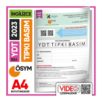 2023 YKS YDT İngilizce ÖSYM Tıpkı Basım Çıkmış Soru Deneme Kitapçığı (Video Çözümlü Türkiye Geneli) İnformal Yayınları