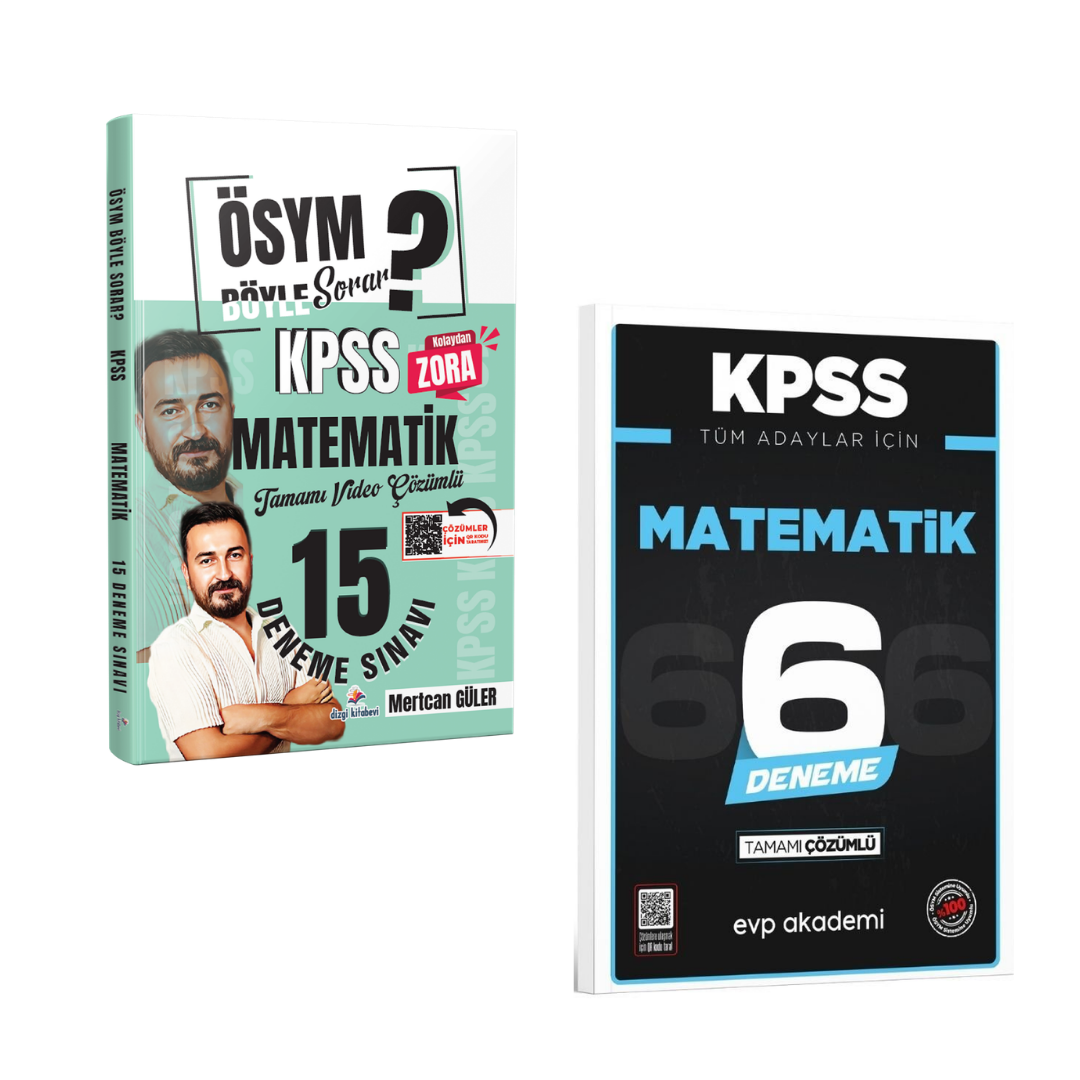 Dizgi Kitap ÖSYM Böyle Sorar 2026 KPSS Matematik 15 Deneme & KPSS Tüm Adaylar İçin Matematik 6 Deneme EVP Akademi Seti