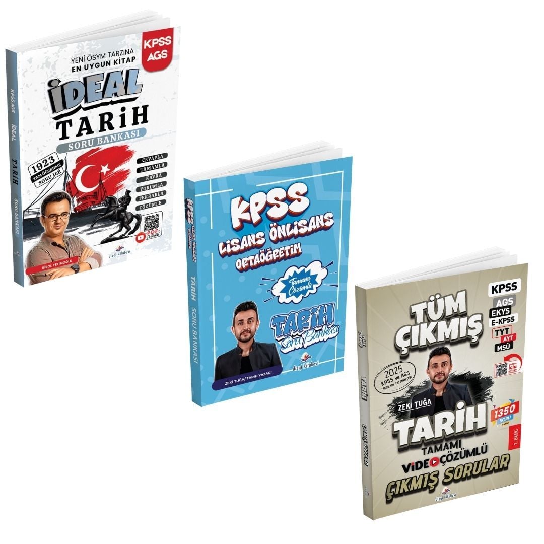 Dizgi Kitap 2026 KPSS MEB AGS Tarih Soru Bankası Birol Yetimoğlu & KPSS Tarih Soru Bankası Zeki Tuğa ve Tarih Çıkmış Sorular Zeki Tuğa Seti