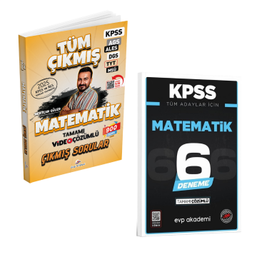 Dizgi Kitap 2026 Matematik Tüm Sınavlar Çıkmış Sorular & KPSS Tüm Adaylar İçin Matematik 6 Deneme EVP Akademi Seti