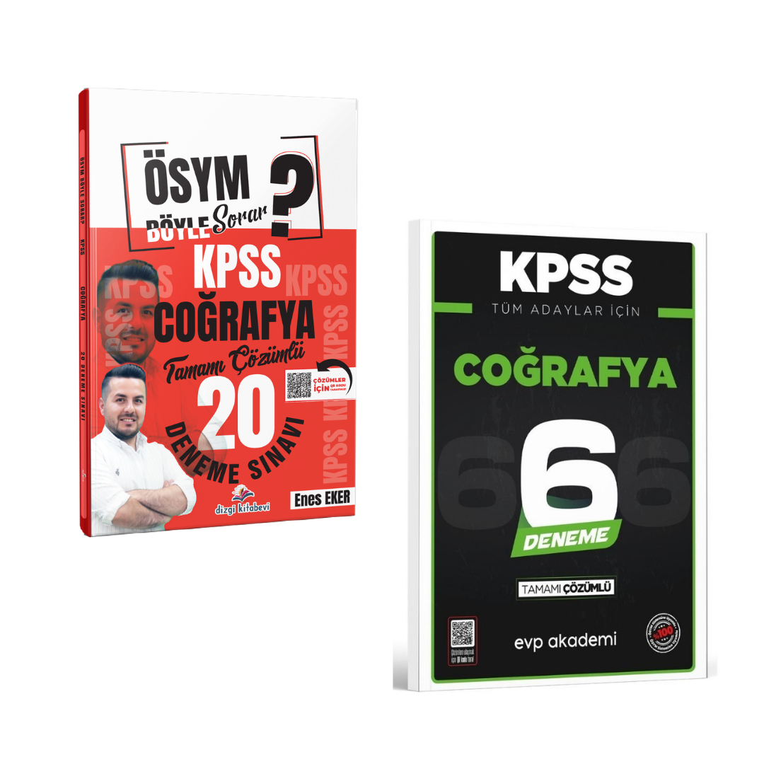Dizgi Kitap ÖSYM Böyle Sorar 2026 KPSS Coğrafya 20 Deneme  & KPSS Tüm Adaylar İçin Coğrafya 6 Deneme EVP Akademi Seti
