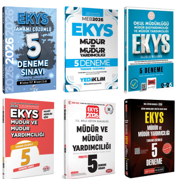 Dizgi Kitap 2026 MEB EKYS Müdür ve Müdür Yardımcılığı Tamamı Çözümlü Süper Kazandıran 5 Deneme Sınavı Karma Yayınlar Seti