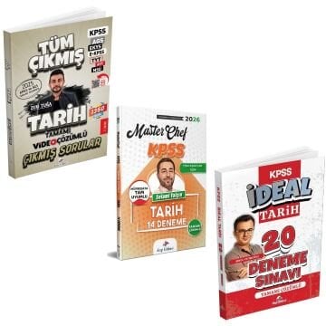 Dizgi Kitap 2026 Tarih Tüm Sınavlar Çıkmış Sorular & Kpss Tarih 14 Deneme ve KPSS Tarih 20 Deneme 3'lü Set