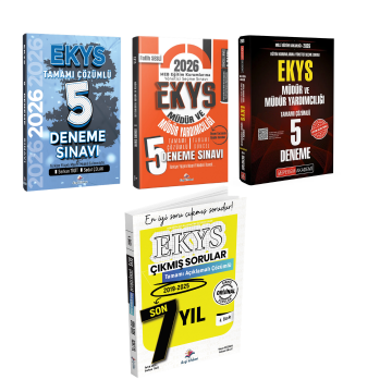 Dizgi Kitap 2026 MEB EKYS Müdür ve Müdür Yardımcılığı Tamamı Çözümlü Süper 2'li 5 Deneme & Pegem 2026 MEB EKYS Tamamı Çözümlü 5 Deneme ve Dizgi MEB EKYS Son 7 Yıl Çıkmış Sorular Seti