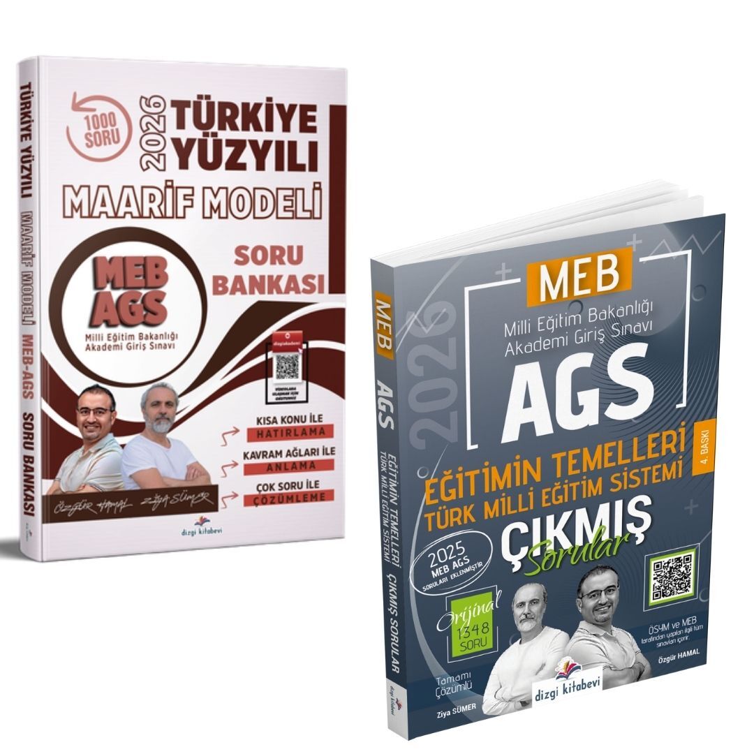 Dizgi Kitap 2026 MEB AGS Türkiye Yüzyılı Maarif Modeli Soru Bankası Özgür Hamal Ziya Sümer ve MEB AGS Eğitimin Temelleri Türk Milli Eğitim Sistemi Çıkmış Sorular Ziya Sümer Özgür Hamal Seti