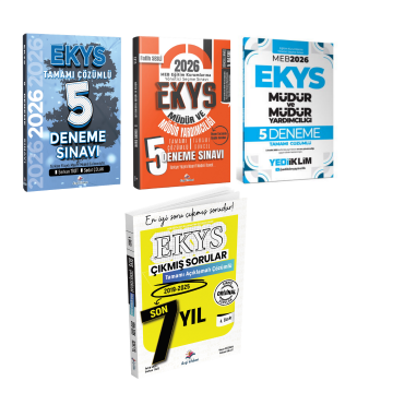Dizgi Kitap 2026 MEB EKYS Müdür ve Müdür Yardımcılığı Tamamı Çözümlü Süper 2'li 5 Deneme & Yediiklim MEB EKYS Tamamı Çözümlü 5 Deneme ve Dizgi MEB EKYS Son 7 Yıl Çıkmış Sorular Seti