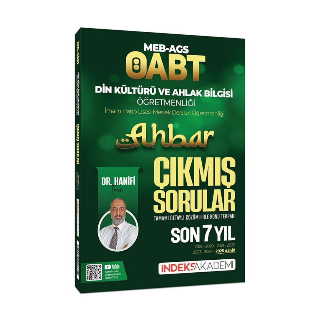 İndeks Akademi 2026 ÖABT MEB-AGS Din Kültürü ve Ahlak Bilgisi Ahbar Çıkmış Sorular Son 7 Yıl Çözümlü - Hanifi İnce