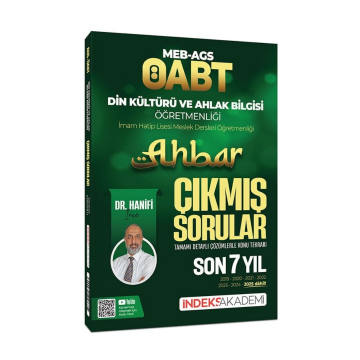 İndeks Akademi 2026 ÖABT MEB-AGS Din Kültürü ve Ahlak Bilgisi Ahbar Çıkmış Sorular Son 7 Yıl Çözümlü - Hanifi İnce