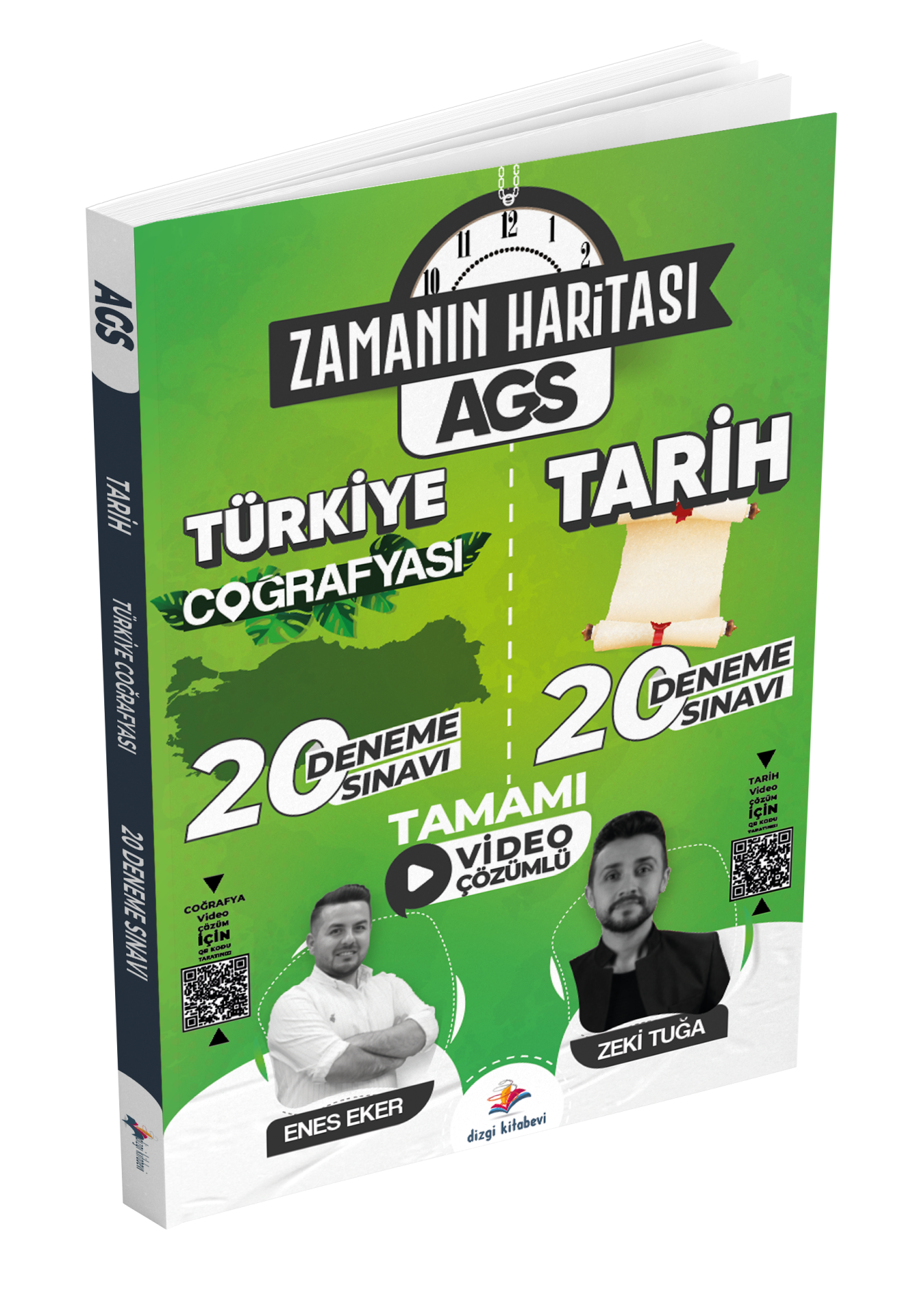 Dizgi Kitap 2025 Zamanın Haritası Meb Ags Türkiye Coğrafyası ve Tarih Tamamı Video Çözümlü 20 Deneme Sınavı Enes Eker Zeki Tuğa