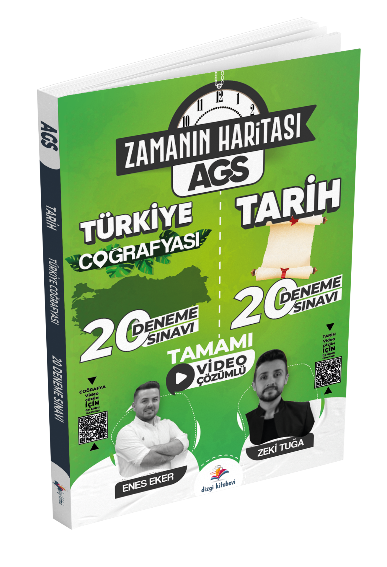 Dizgi Kitap 2025 Zamanın Haritası Meb Ags Türkiye Coğrafyası ve Tarih Tamamı Video Çözümlü 20 Deneme Sınavı Enes Eker Zeki Tuğa