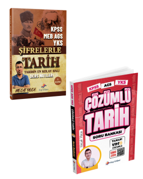 Dizgi Kitap KPSS MEB AGS YKS Şifrelerle Tarih Ders Notları ve Tamamı Video Çözümlü Soru Bankası Seti Necat Hoca