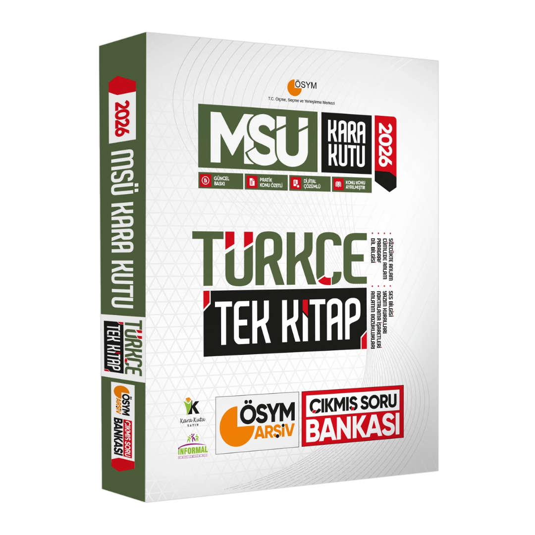 2026 MSÜ Türkçe Kara Kutu TEK KİTAP ÖSYM ARŞİV Çıkmış Soru Bankası Konu Özetli Dijital Çözümlü İnformal Yayınları