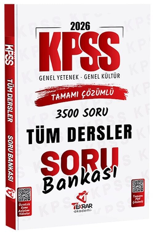 Tekrar Akademi 2026 KPSS Genel Yetenek Genel Kültür Soru Bankası Çözümlü Tekrar Akademi Yayınları