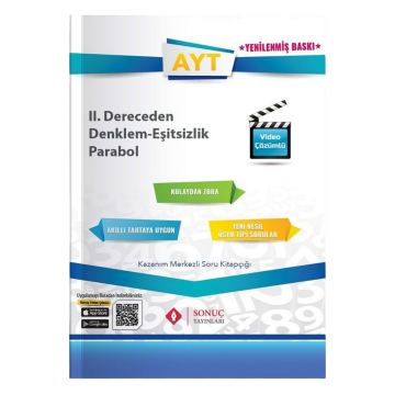 Sonuç Yayınları AYT 2. Dereceden Denklemler-Eşitsizlikler-Parabol Soru Bankası