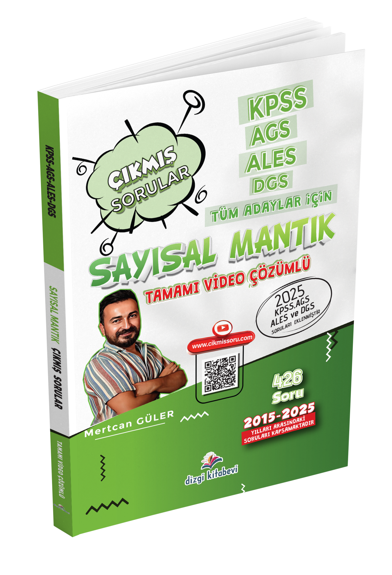 Dizgi Kitap ALES DGS KPSS AGS Tüm Adaylar İçin Sayısal Mantık Tamamı Video Çözümlü Çıkmış Sorular Mertcan Güler