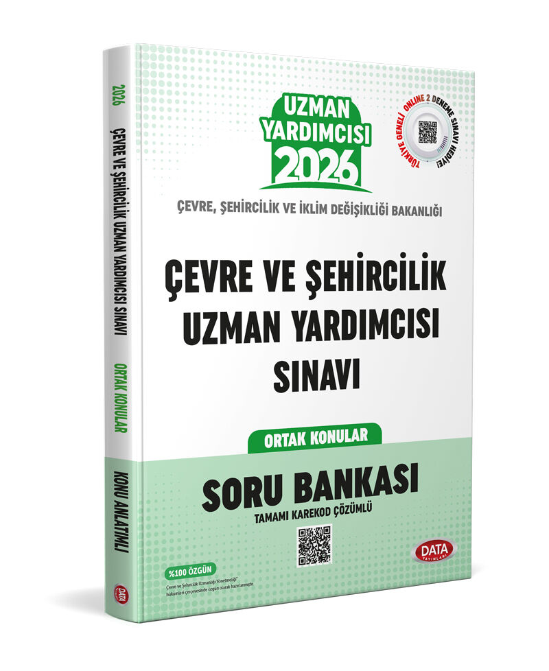 Data Yayınları Çevre ve Şehircilik Bakanlığı Çevre ve Şehircilik Uzman Yardımcısı Sınavı Ortak Konular Soru Bankası - Karekod Çözümlü
