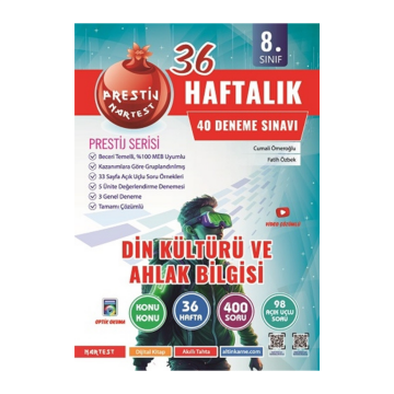 Nartest Yayınları 8. Sınıf Haftalık Din Kültürü Ve Ahlak Bilgisi Denemeleri