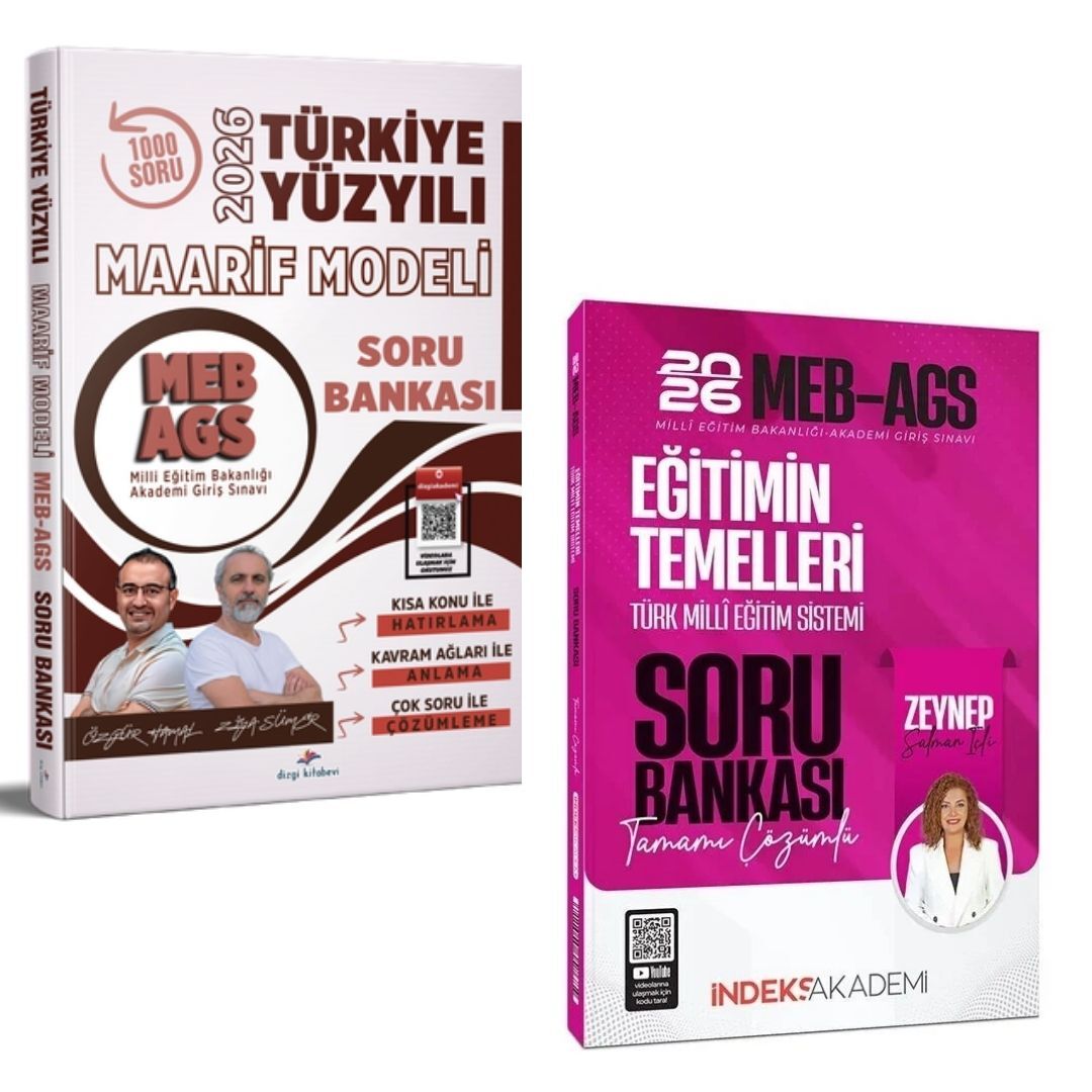 Dizgi Kitap 2026 MEB AGS Türkiye Yüzyılı Maarif Modeli Soru Bankası ve Eğitimin Temelleri Türk Milli Eğitim Sistemi Soru Bankası İndeks Akademi Seti