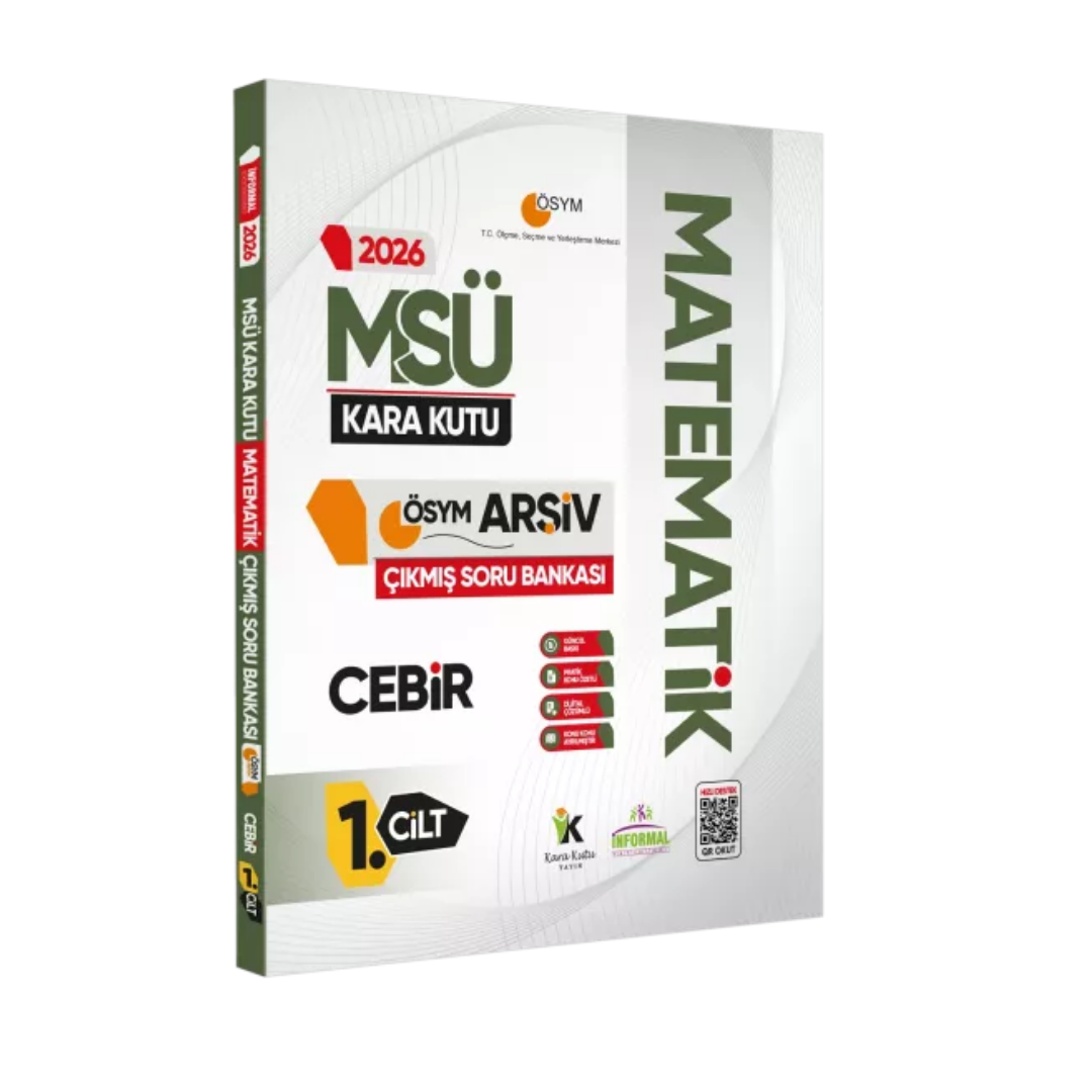 2026 MSÜ MATEMATİK Kara Kutusu 1.Cilt CEBİR ÖSYM Çıkmış Soru Bankası Konu Özetli Dijital Çözümlü İnformal Yayınları