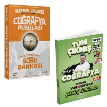 Dizgi Kitap 2026 Coğrafya Tüm Sınavlar Tamamı Video Çözümlü Çıkmış Sorular Enes Eker ve KPSS Coğrafya Pusulası Soru Bankası Barış Salt CBA Yayınları Seti