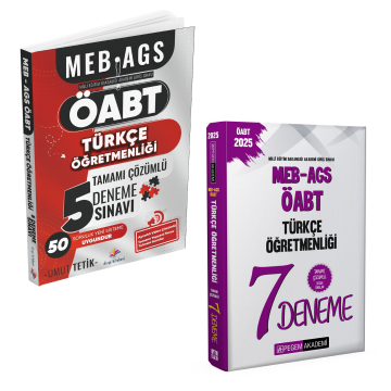 Dizgi Kitap 2025 Meb Ags ÖABT Türkçe Öğretmenliği 5 Deneme Sınavı ve Pegem Yayınları 7 Deneme Seti