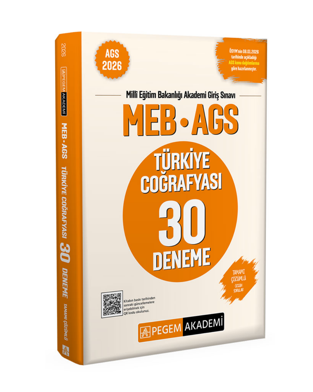 Pegem Yayınları 2026 MEB-AGS Türkiye Coğrafyası 30 Deneme Tamamı Çözümlü
