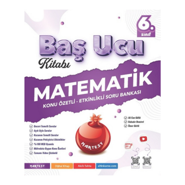 Nartest Yayınları 6. Sınıf Matematik Baş Ucu Kitabı Maarif Modeli Konu Etkinlikli Soru Bankası