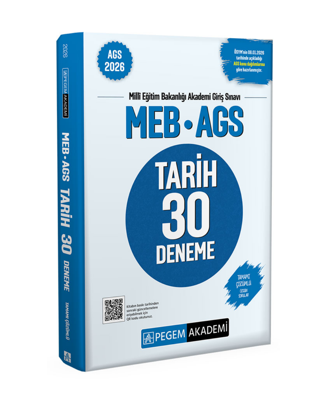 Pegem Yayınları 2026 MEB-AGS Tarih 30 Deneme Tamamı Çözümlü