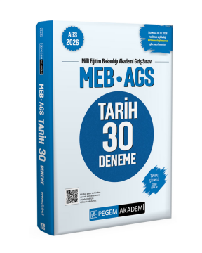 2026 MEB AGS Tarih 30 Deneme Tamamı Çözümlü Pegem Yayınları