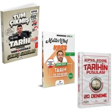 Dizgi Kitap 2026 Tarih Tüm Sınavlar Çıkmış Sorular & Tüm Adaylar Kpss Tarih Tamamı Çözümlü 14 Deneme ve KPSS Tarihin Pusulası 20 Deneme CBA Yayınları Seti