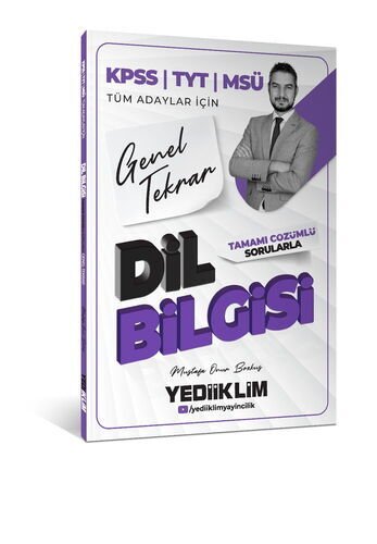 2026 KPSS TYT MSÜ Tüm Adaylar İçin Dil Bilgisi Tamamı Çözümlü Sorularla Genel Tekrar Yediiklim Yayınları