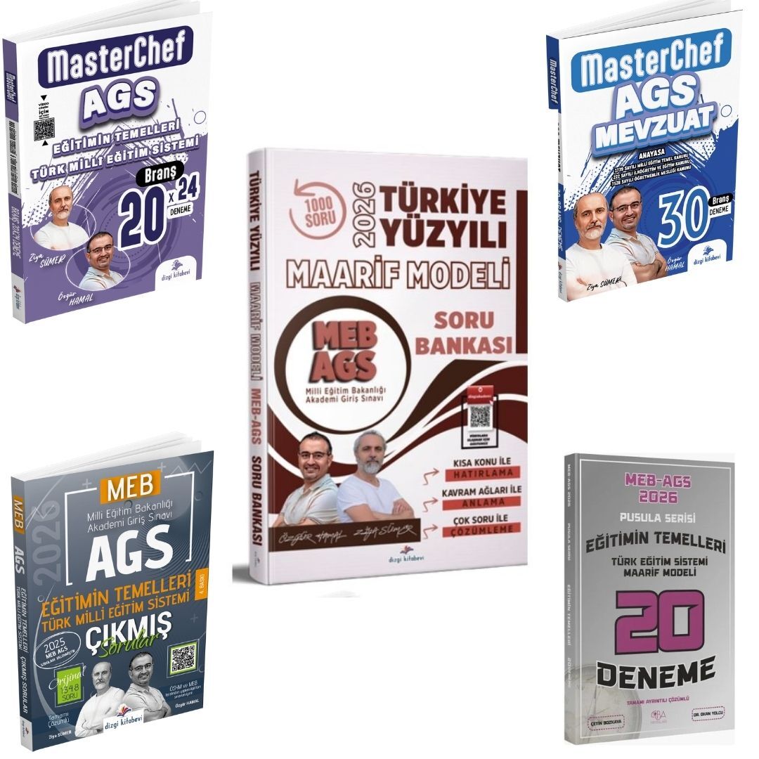 Dizgi Kitap 2026 MEB AGS Türkiye Yüzyılı Maarif Modeli Soru Bankası & Eğitimin Temelleri Türk Milli Eğitim Sistemi Çıkmış Sorular ve 3'lü Deneme Seti