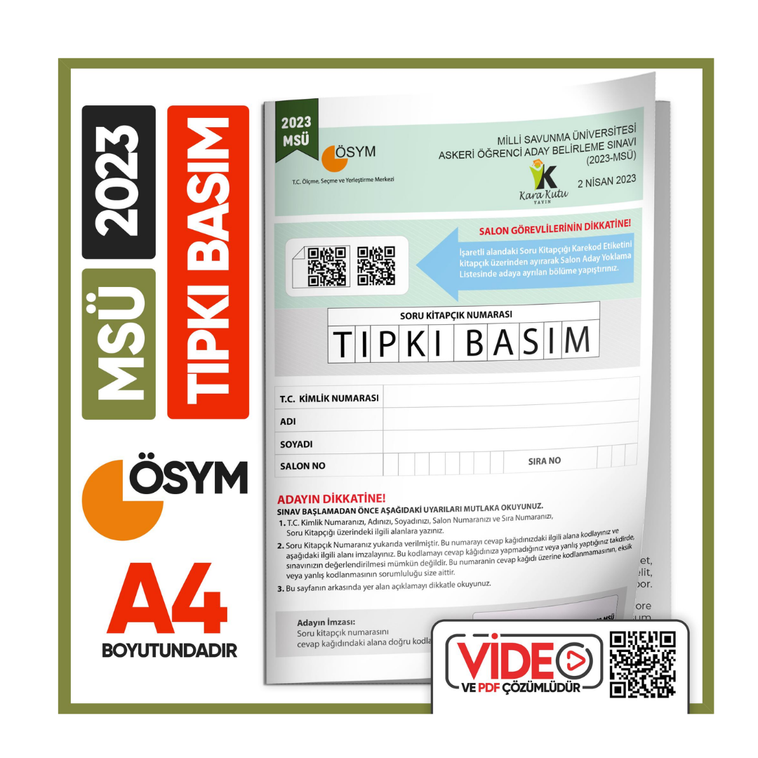 2023 MSÜ ÖSYM Tıpkı Basım Çıkmış Soru Deneme Kitapçığı (Video Çözümlü Türkiye Geneli) İnformal Yayınları