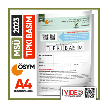 2023 MSÜ ÖSYM Tıpkı Basım Çıkmış Soru Deneme Kitapçığı (Video Çözümlü Türkiye Geneli) İnformal Yayınları