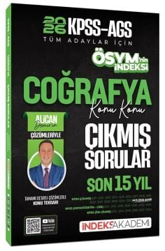 İndeks Akademi 2026 KPSS MEB-AGS Coğrafya ÖSYM nin İndeksi Çıkmış Sorular Son 15 Yıl Konu Konu Çözümlü - Alican Demir İndeks Akademi Yayıncılık