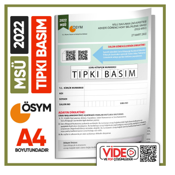 2022 MSÜ ÖSYM Tıpkı Basım Çıkmış Soru Deneme Kitapçığı (Video Çözümlü Türkiye Geneli) İnformal Yayınları