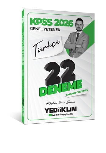 Yediiklim Yayınları 2026 KPSS Genel Yetenek Türkçe Tamamı Çözümlü 22 Deneme Sınavı