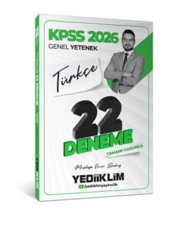 Yediiklim Yayınları 2026 KPSS Genel Yetenek Türkçe Tamamı Çözümlü 22 Deneme Sınavı