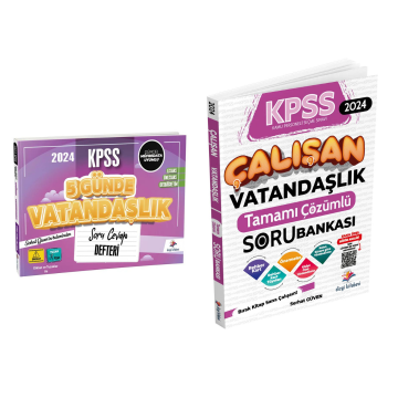 Dizgi Kitap Kpss Çalışan Vatandaşlık Tamamı Çözümlü Soru Bankası+5 Günde Soru Cevap Defteri Seti 2024