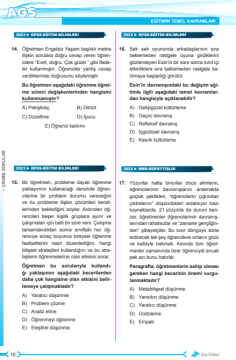 Dizgi Kitap 2025 MEB AGS Tamamı Video Çözümlü Eğitimin Temelleri Türk Milli Eğitim Sistemi Çıkmış Sorular Genişletilmiş 3. Baskı