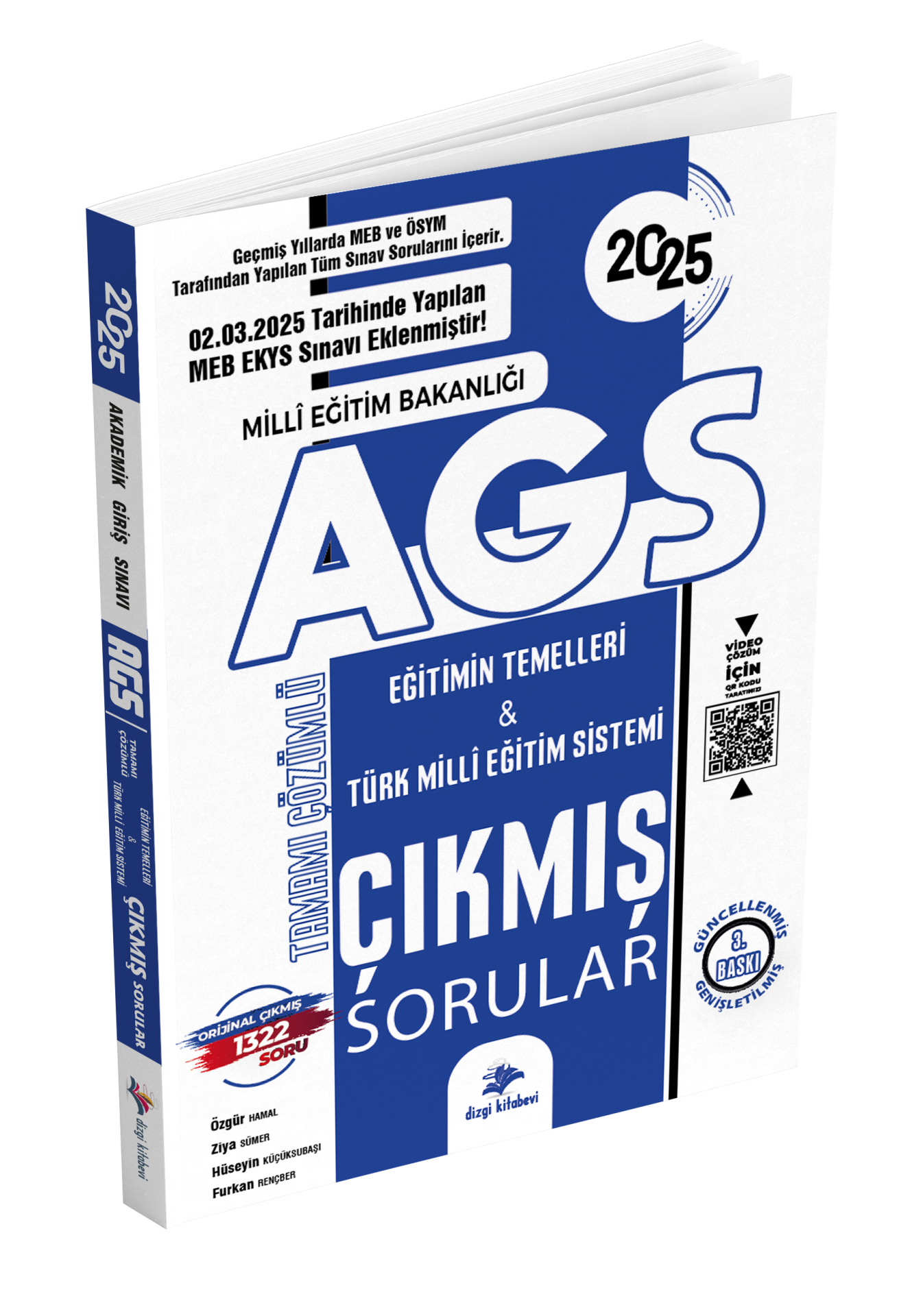 Dizgi Kitap 2025 MEB AGS Tamamı Video Çözümlü Eğitimin Temelleri Türk Milli Eğitim Sistemi Çıkmış Sorular Genişletilmiş 3. Baskı