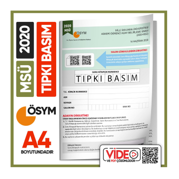 2020 MSÜ ÖSYM Tıpkı Basım Çıkmış Soru Deneme Kitapçığı (Video Çözümlü Türkiye Geneli) İnformal Yayınları
