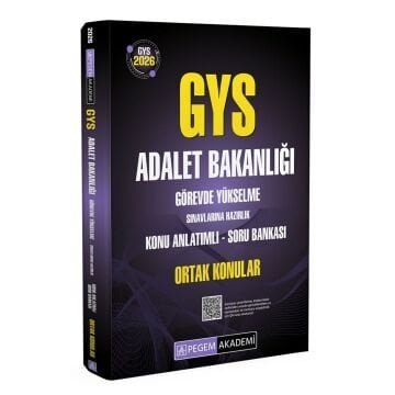 Pegem Yayınları 2026 GYS Adalet Bakanlığı Görevde Yükselme Sınavlarına Hazırlık Konu Anlatımlı Soru Bankası ORTAK KONULAR