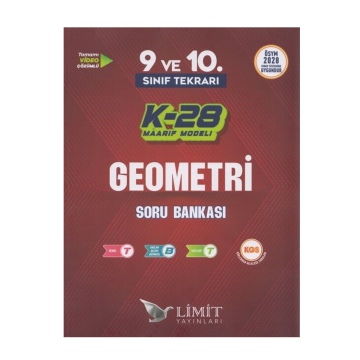 Limit Yayınları TYT 9. ve 10. Sınıf Tekrarı Geometri K-28 Maarif Model Soru Bankası