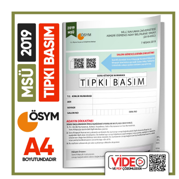 2019 MSÜ ÖSYM Tıpkı Basım Çıkmış Soru Deneme Kitapçığı (Video Çözümlü Türkiye Geneli) İnformal Yayınları